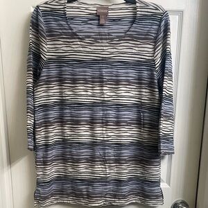 Chico's Textured Striped Top